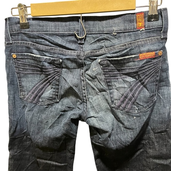 7 FOR ALL MANKIND ~ Lot of Two Pairs Dojo Crop Jeans Medium and Dark Wash - Picture 5 of 16